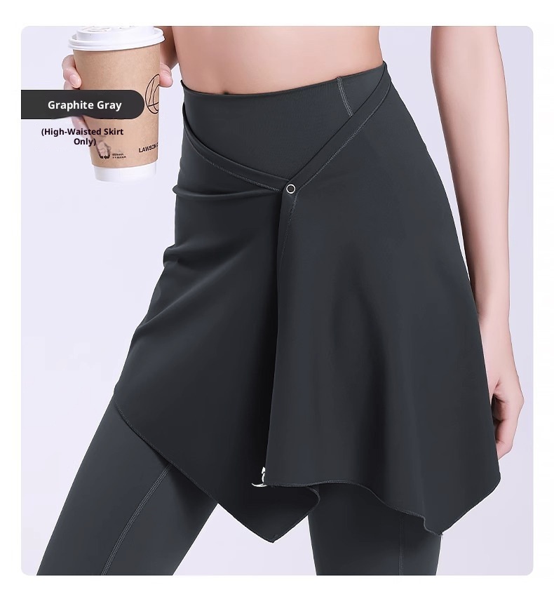 Einteiliger Yoga-Sport-Outdoor-Hüftschutz, Anti-Exhibition, Übergröße 100 kg, MM Pilates-Fitnessrock_voghion.com