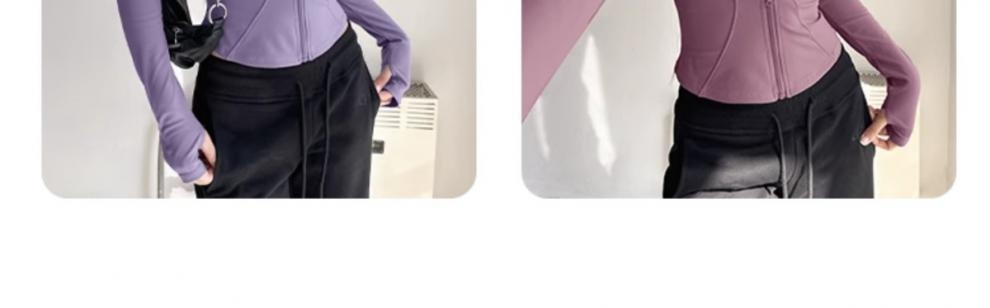 Veste de sport Q3Y automne-hiver à séchage rapide pour femme, idéale pour la course à pied en extérieur, l'entraînement et les loisirs. Col montant._voghion.com