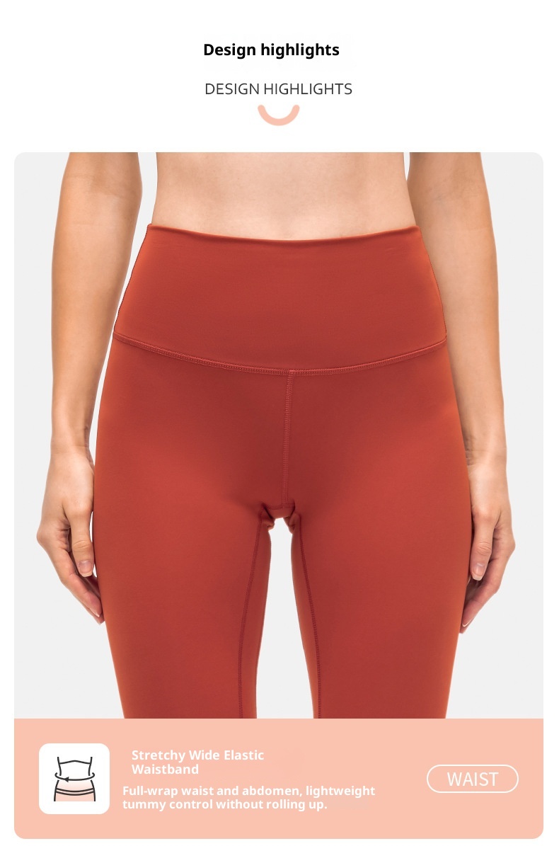 Spring New Nude Feel Yoga Women High Waist Hip Lift Running Tight Skinny Fitness Nine-point Pants D19037_voghion.com