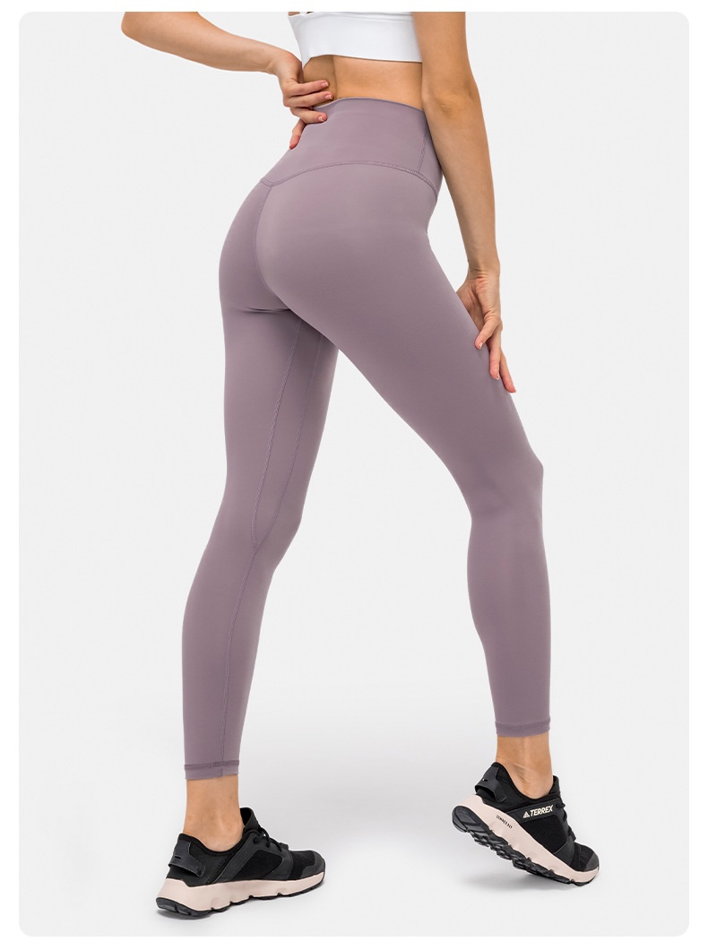 Spring New Nude Feel Yoga Women High Waist Hip Lift Running Tight Skinny Fitness Nine-point Pants D19037_voghion.com