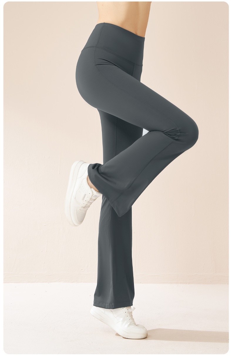 Juyitang Outdoor Sports Fitness Flared Waist Hip Lift Tummy Control High Elastic Slimming Yoga Wide Leg Pants For Women_voghion.com