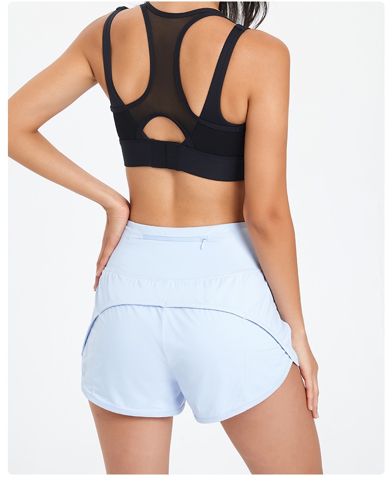 Sommerliche Outdoor-Fitness-Yoga-Trainingsshorts für Damen: Locker geschnitten, mit Taschen, hohem Bund und schnelltrocknend. Ideal zum Laufen, für Yoga und Freizeit._voghion.com