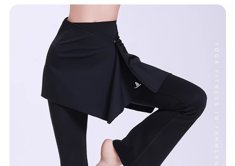 Einteiliger Yoga-Sport-Outdoor-Hüftschutz, Anti-Exhibition, Übergröße 100 kg, MM Pilates-Fitnessrock_voghion.com