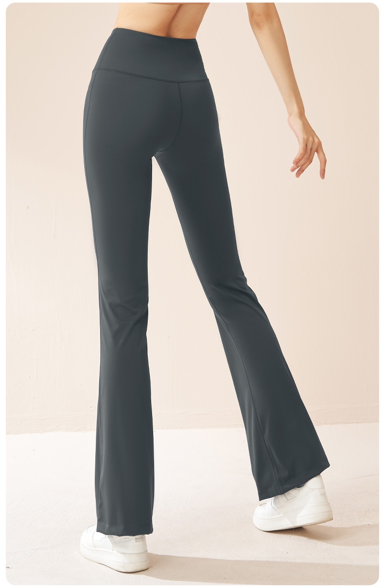 Juyitang Outdoor Sports Fitness Flared Waist Hip Lift Tummy Control High Elastic Slimming Yoga Wide Leg Pants For Women_voghion.com