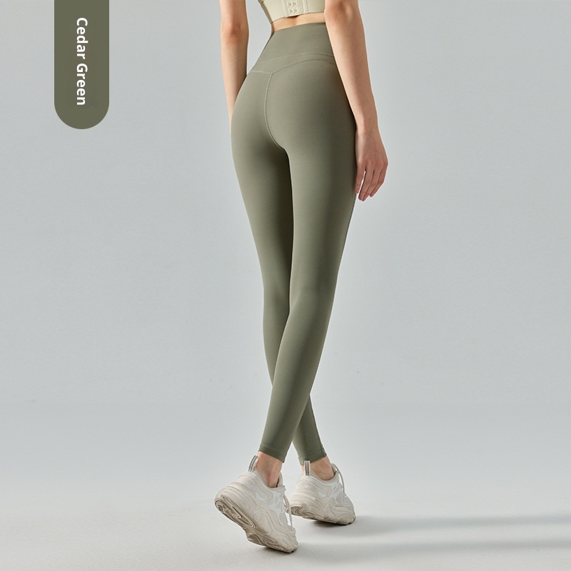 Legging de yoga Nulux haute résistance pour femme, idéal pour l'été. Tissu fin et gainant, taille haute, respirant et hautement élastique._voghion.com