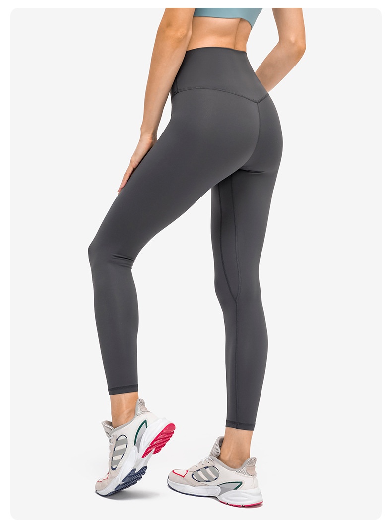 Spring New Nude Feel Yoga Women High Waist Hip Lift Running Tight Skinny Fitness Nine-point Pants D19037_voghion.com