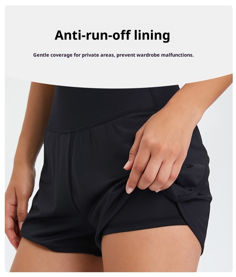 Sommerliche Outdoor-Fitness-Yoga-Trainingsshorts für Damen: Locker geschnitten, mit Taschen, hohem Bund und schnelltrocknend. Ideal zum Laufen, für Yoga und Freizeit._voghion.com