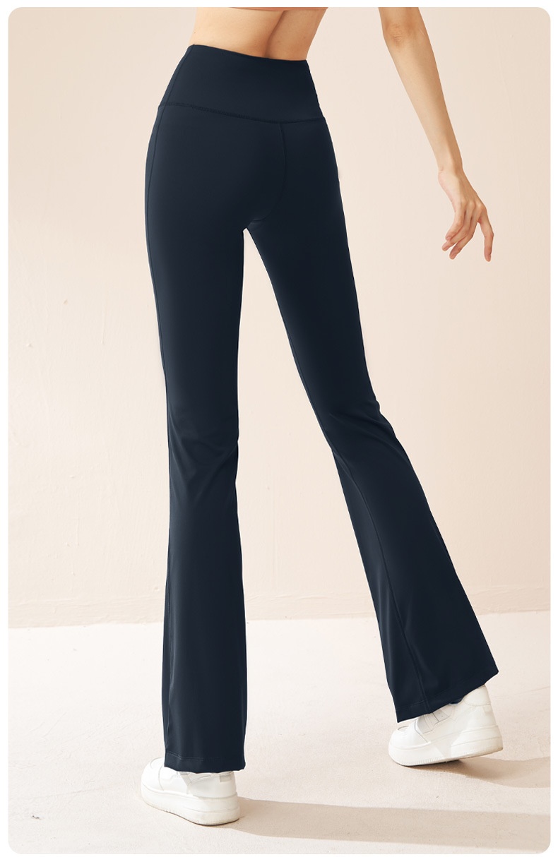 Juyitang Outdoor Sports Fitness Flared Waist Hip Lift Tummy Control High Elastic Slimming Yoga Wide Leg Pants For Women_voghion.com