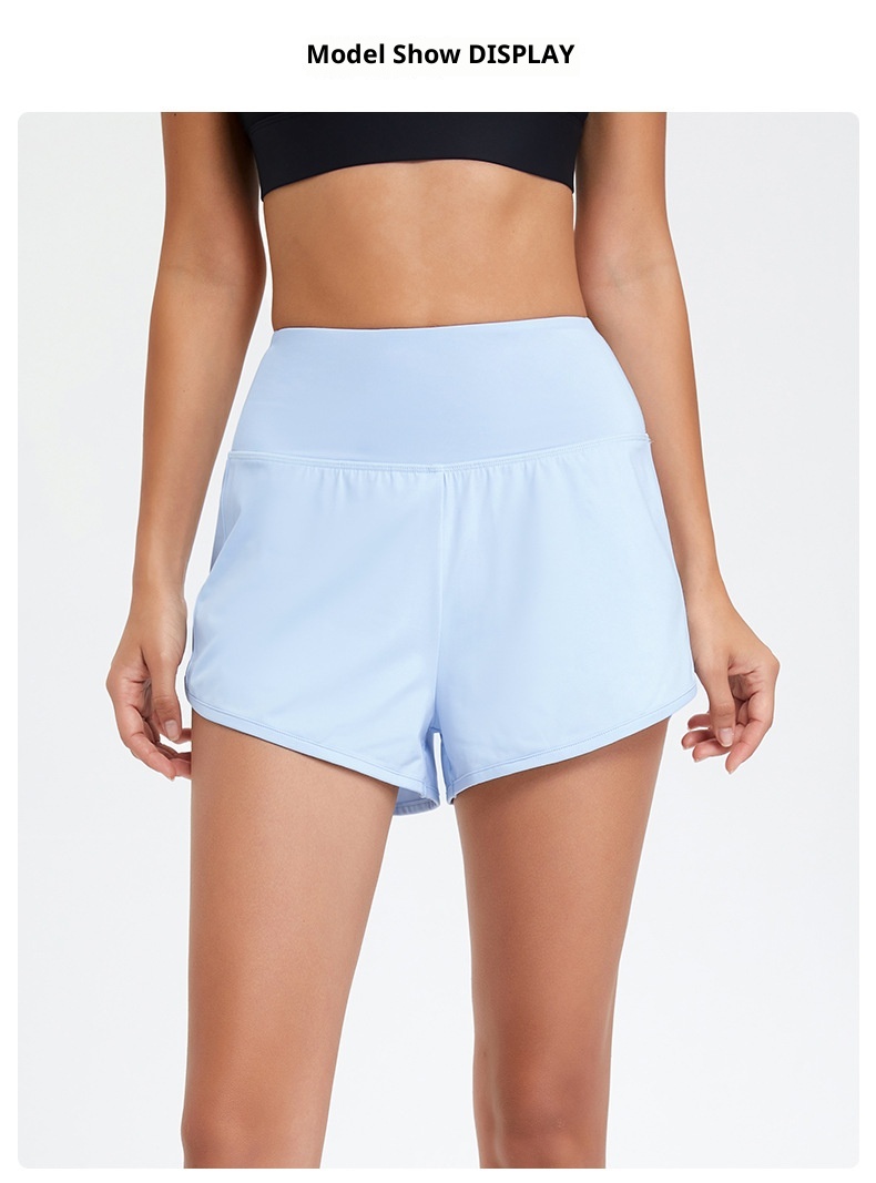 Sommerliche Outdoor-Fitness-Yoga-Trainingsshorts für Damen: Locker geschnitten, mit Taschen, hohem Bund und schnelltrocknend. Ideal zum Laufen, für Yoga und Freizeit._voghion.com