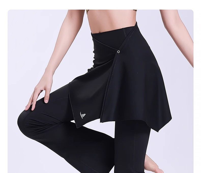 Einteiliger Yoga-Sport-Outdoor-Hüftschutz, Anti-Exhibition, Übergröße 100 kg, MM Pilates-Fitnessrock_voghion.com