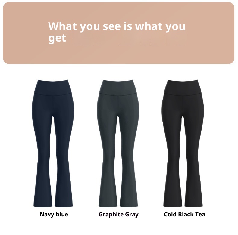 Juyitang Outdoor Sports Fitness Flared Waist Hip Lift Tummy Control High Elastic Slimming Yoga Wide Leg Pants For Women_voghion.com