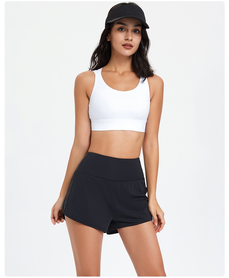 Sommerliche Outdoor-Fitness-Yoga-Trainingsshorts für Damen: Locker geschnitten, mit Taschen, hohem Bund und schnelltrocknend. Ideal zum Laufen, für Yoga und Freizeit._voghion.com