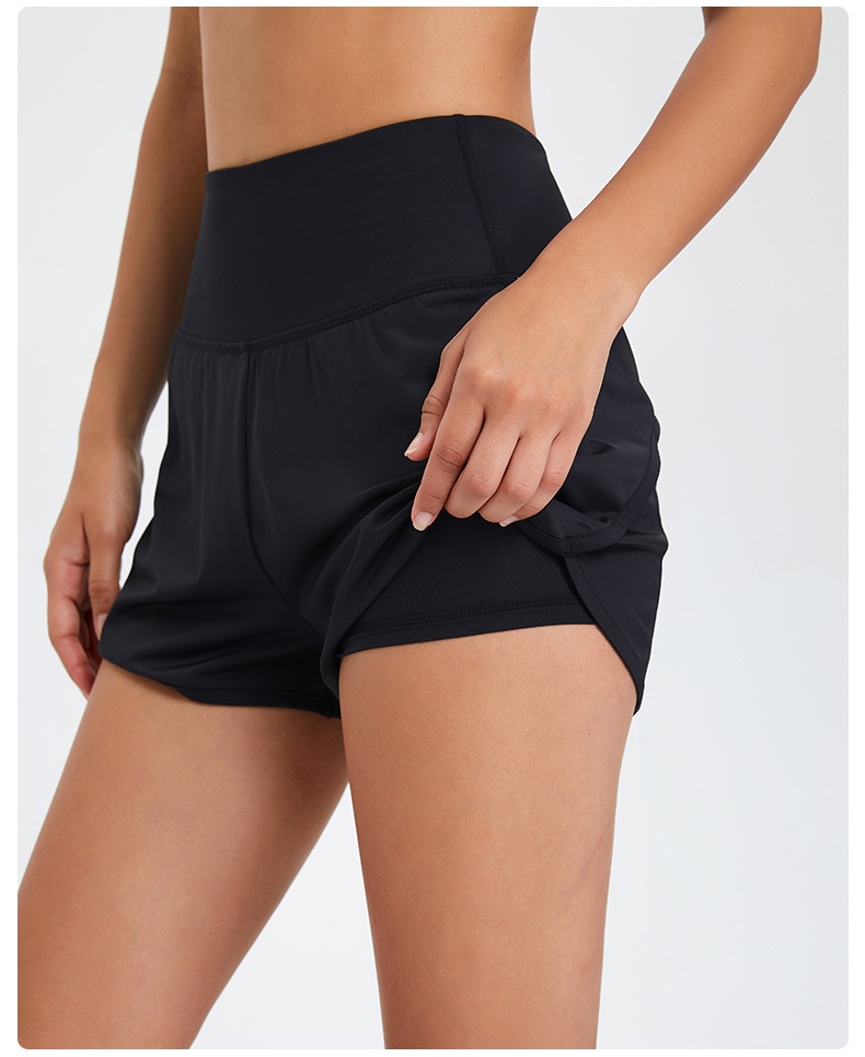 Sommerliche Outdoor-Fitness-Yoga-Trainingsshorts für Damen: Locker geschnitten, mit Taschen, hohem Bund und schnelltrocknend. Ideal zum Laufen, für Yoga und Freizeit._voghion.com