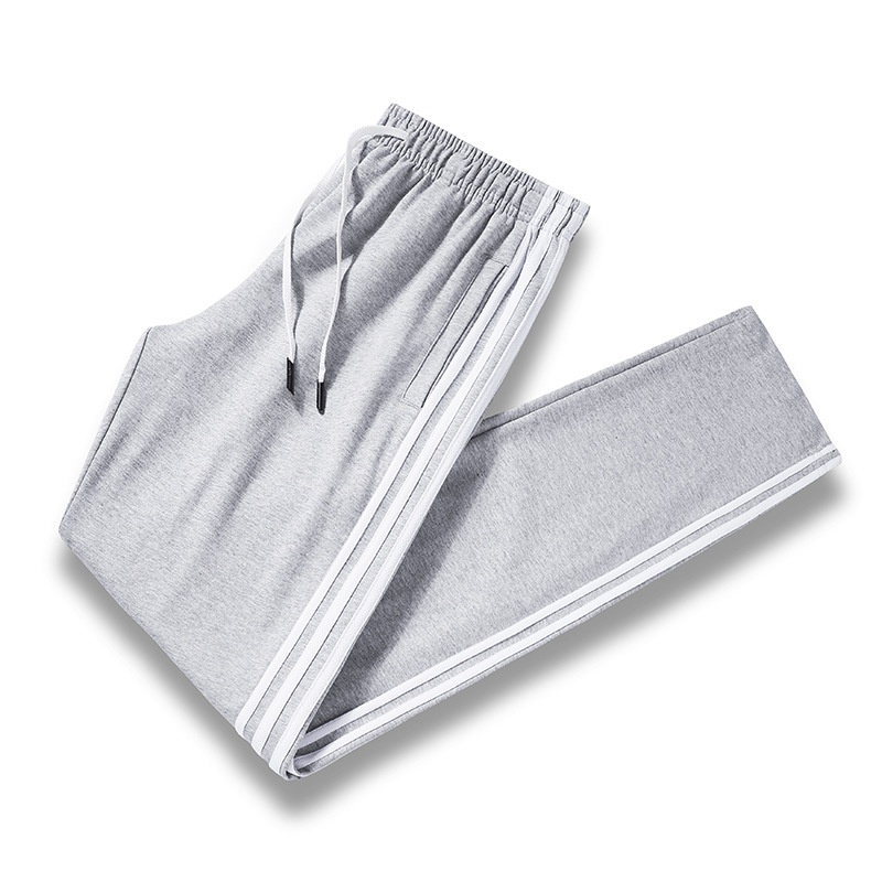 Pantaloni lunghi da jogging versatili a tre strisce per uomo, modello Strict, primavera e autunno, in puro cotone, comodi_voghion.com