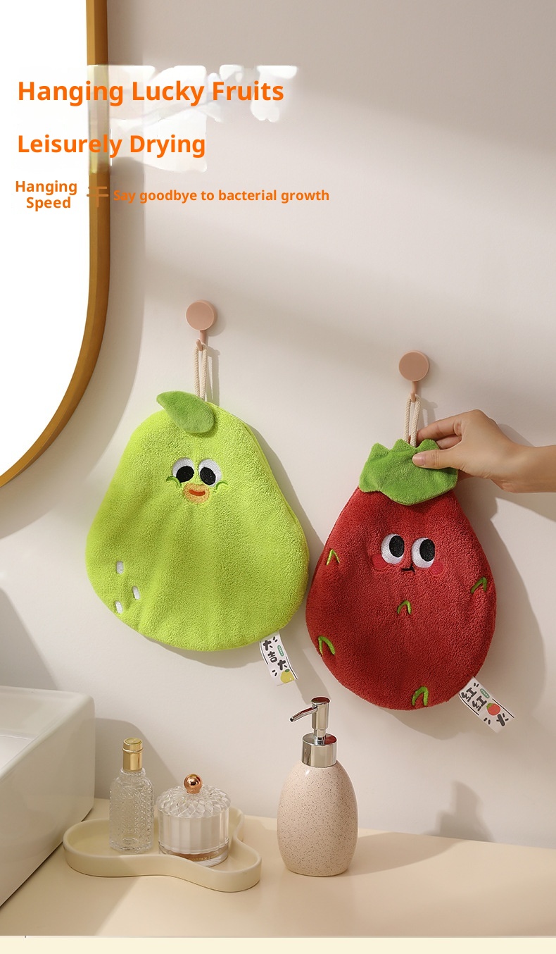 Lillian Xiguo Series Cute Hanging Hand Children's Coral Fleece Absorbent Towel Kitchen Bathroom Dual-use Handkerchief_voghion.com