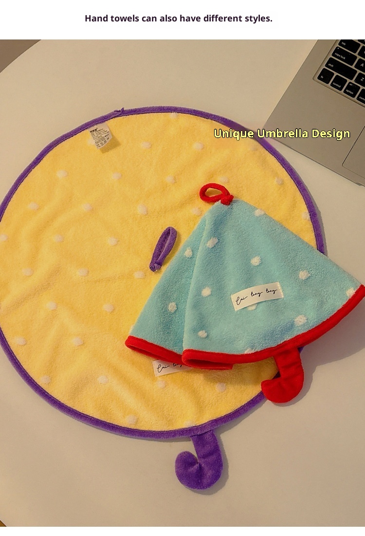Mouchoir mignon Lillian pour salle de bain et cuisine, petit parapluie suspendu sans odeur, polaire corail super absorbante et épaisse_voghion.com
