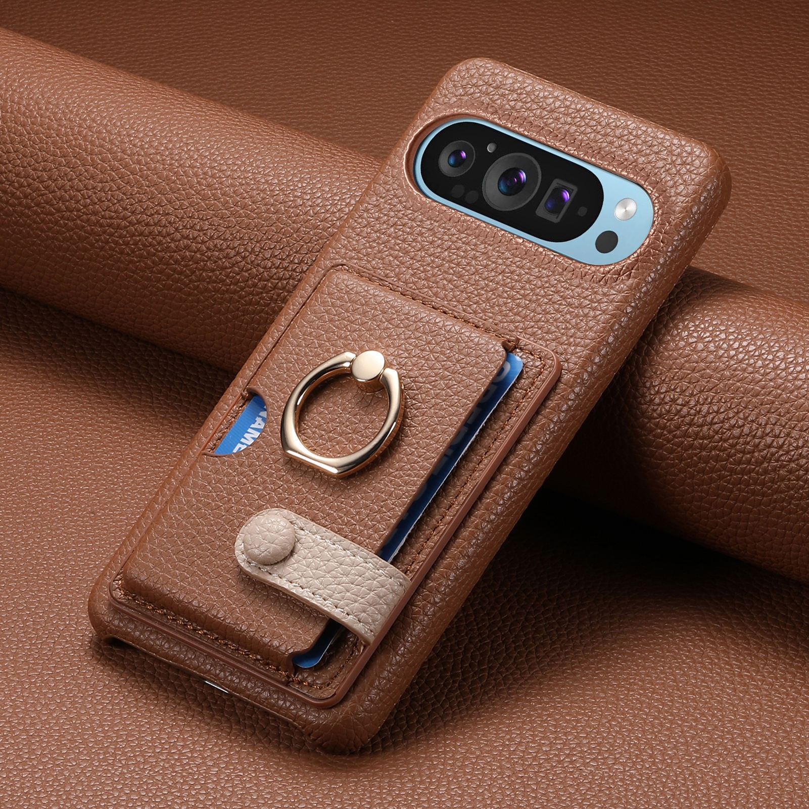 TechGlobe Handyhülle kompatibel mit Google 9A, Kartenfach, Aufbewahrung, Schutzhülle, Armband, Pixel 10 Metallringhalter_voghion.com