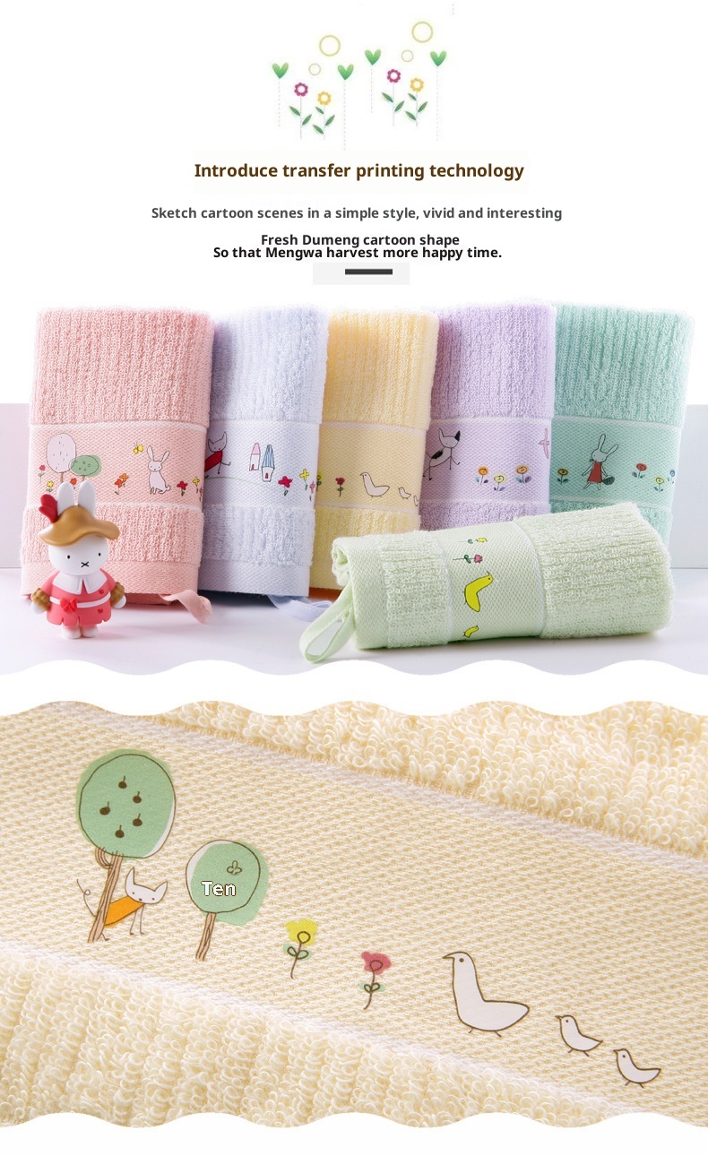 Lillian Pure Cotton Gold Label A-Class Children's Face Wash Soft Household Small Square Hanging Hand Towel Baby Wholesale_voghion.com