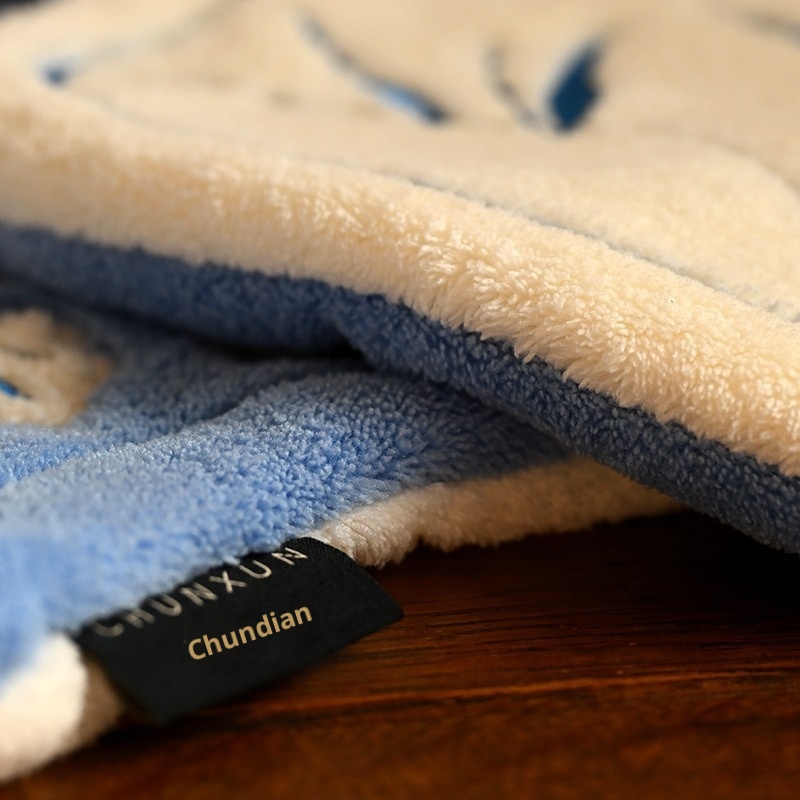 Lillian New Chinese Style Bathroom Towel Hanging Kitchen Absorbent Thickened Quick-Dry Odorless Hand Cloth Coral Fleece_voghion.com