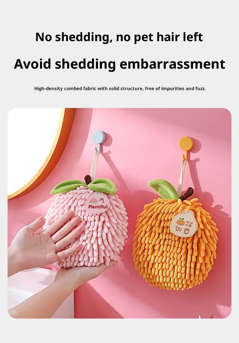 Lillian Fruit Meaning Chenille Ball Creative Kitchen Hanging Absorbent Quick-Dry Hand Small Towel_voghion.com