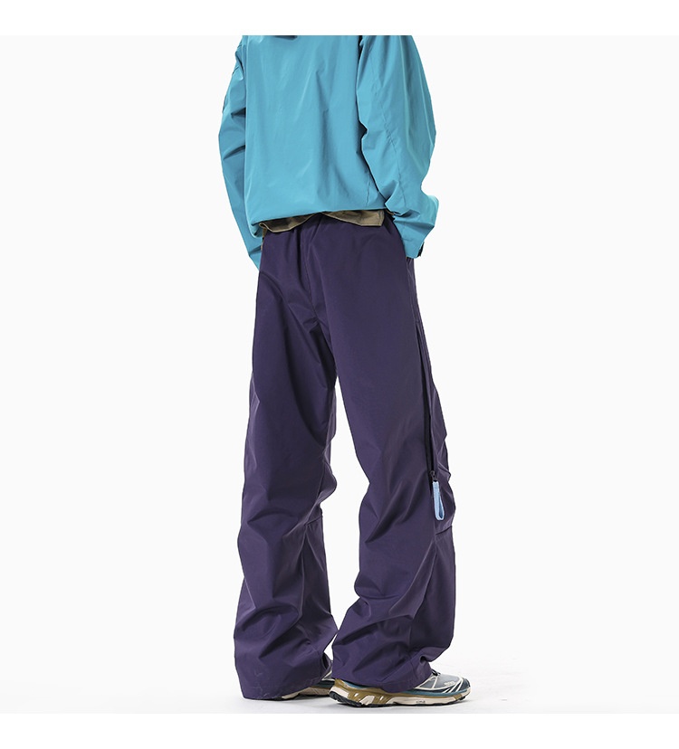 Pantaloni cargo da uomo larghi e dritti, stile giapponese, da escursionismo, antivento, per paracadutisti, pantaloni lunghi a gamba larga_voghion.com