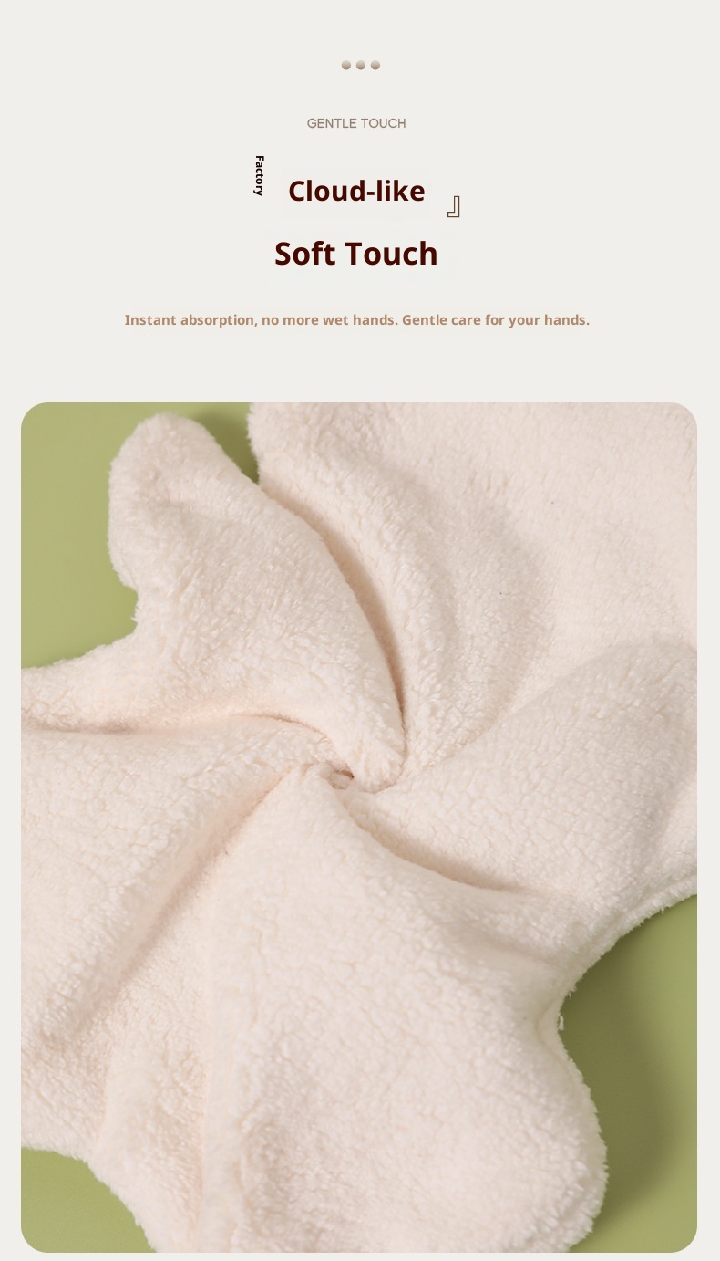 Lillian Absorbent Cute Cat Bathroom Kitchen Hanging Non-Shedding Coral Fleece Small Hand Towel_voghion.com