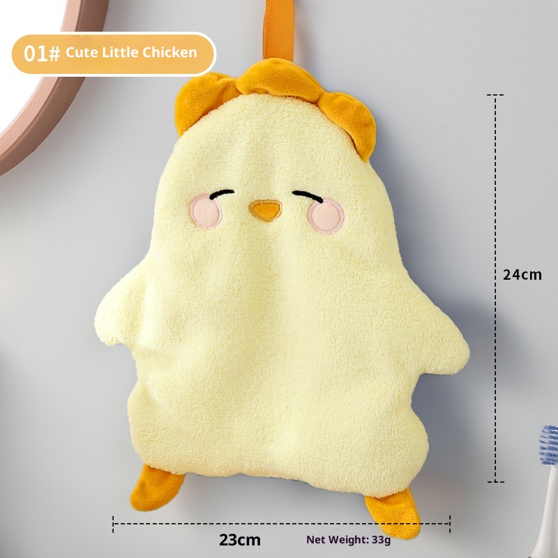 Lillian Cute Penguin Absorbent Children's Household Kitchen Wipe Duck Hanging Cartoon Hand Towel_voghion.com