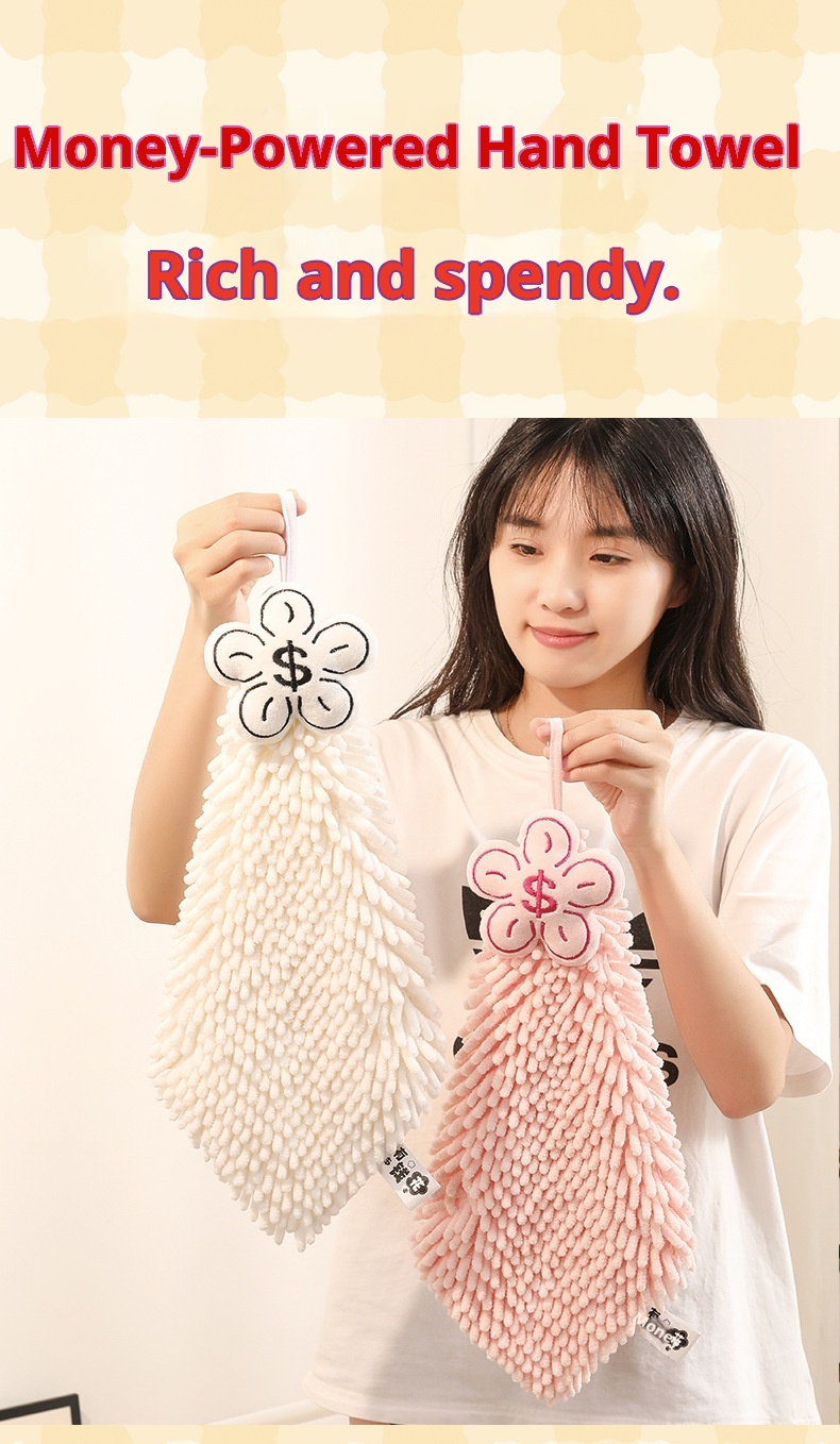 Lillian Chenille Hand Hanging Creative Cute Thickened Absorbent Quick-Dry Handkerchief Kitchen Bathroom Towel Household_voghion.com