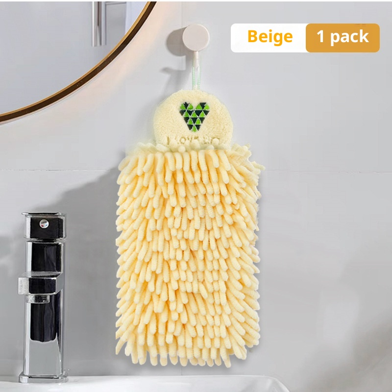 Toalla de chenilla Lillian, gruesa, de secado rápido, para colgar, ideal para cocina, baño e inodoro. Absorbente, bordada. ¡Compra ahora!_voghion.com