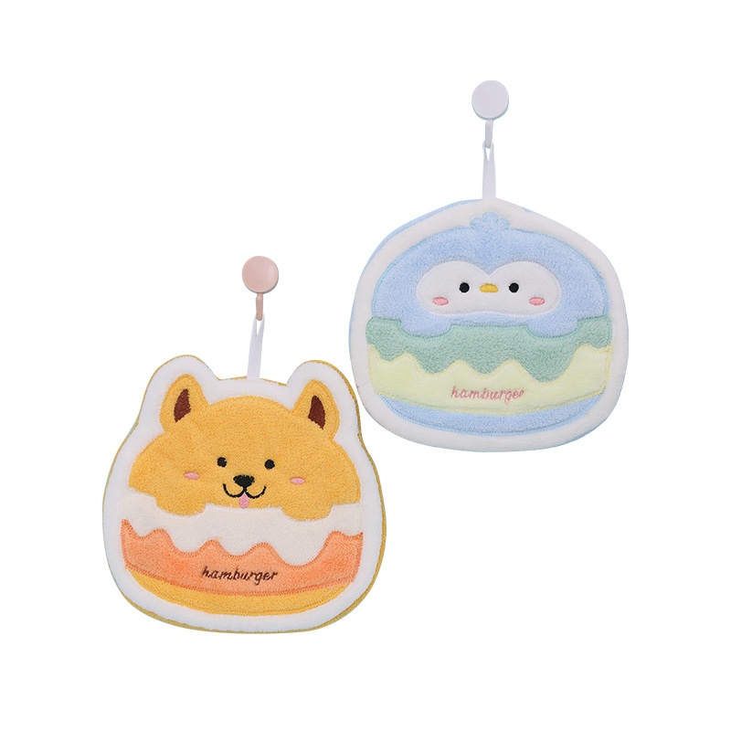 Lillian Cartoon Children's Hanging Coral Fleece Hand Non-Shedding Absorbent Quick-Dry Bathroom Small Gift Towel_voghion.com