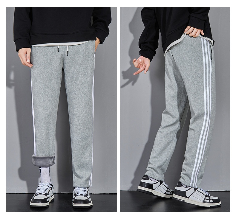 Pantaloni lunghi da jogging versatili a tre strisce per uomo, modello Strict, primavera e autunno, in puro cotone, comodi_voghion.com