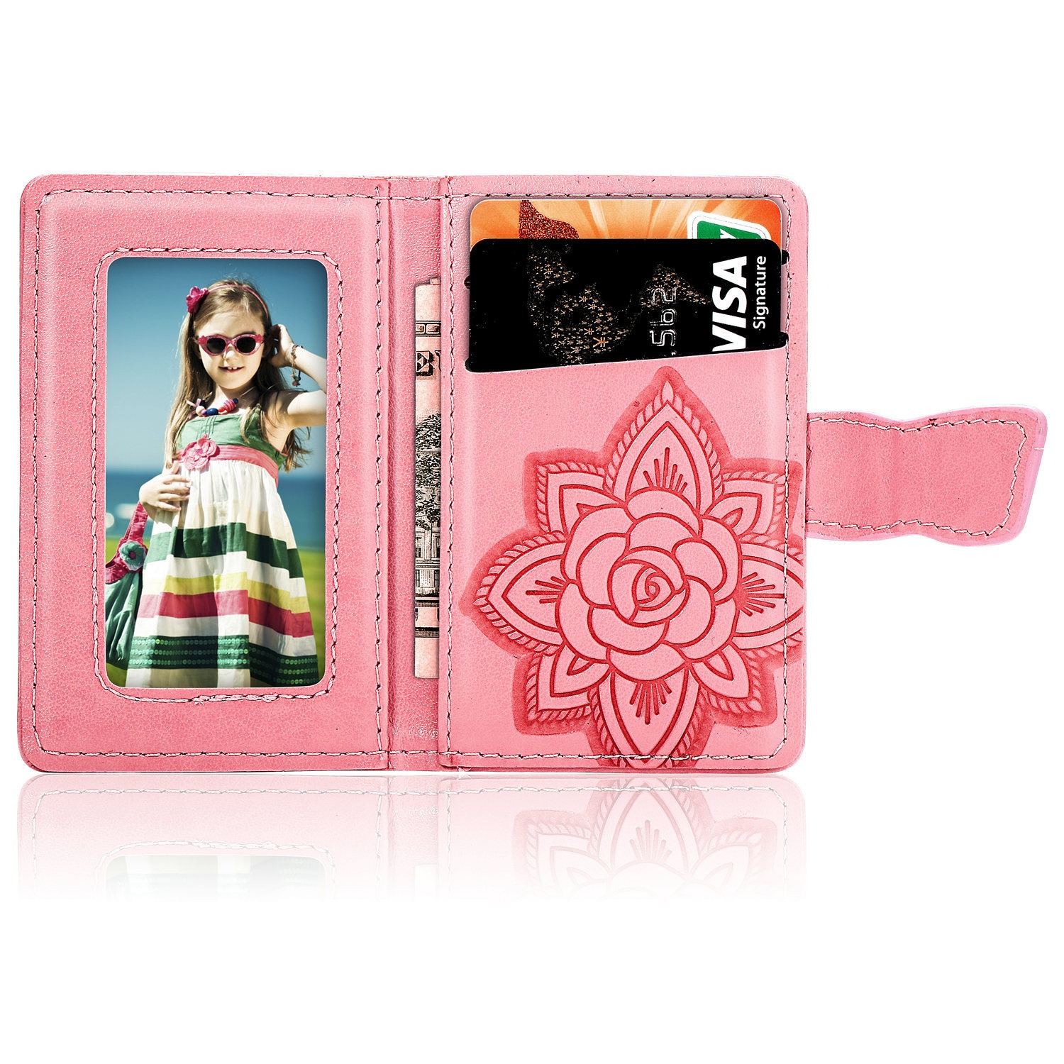 TechGlobe Foreign Trade Gift Coin Holder Universal 3M Adhesive Multi-Function Insert Embossed Phone Back Sticker Card Case_voghion.com