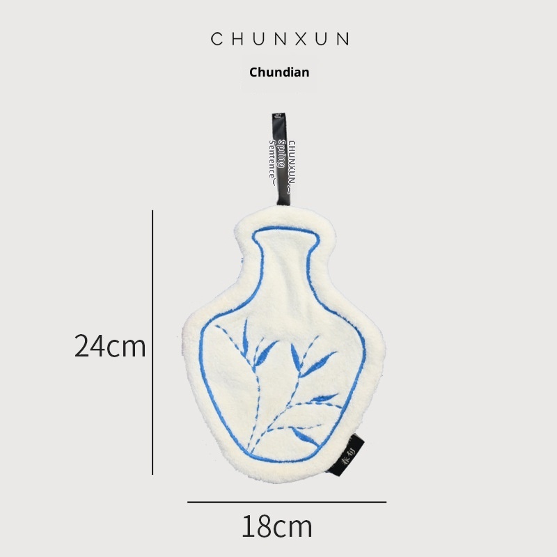 Lillian New Chinese Style Bathroom Towel Hanging Kitchen Absorbent Thickened Quick-Dry Odorless Hand Cloth Coral Fleece_voghion.com