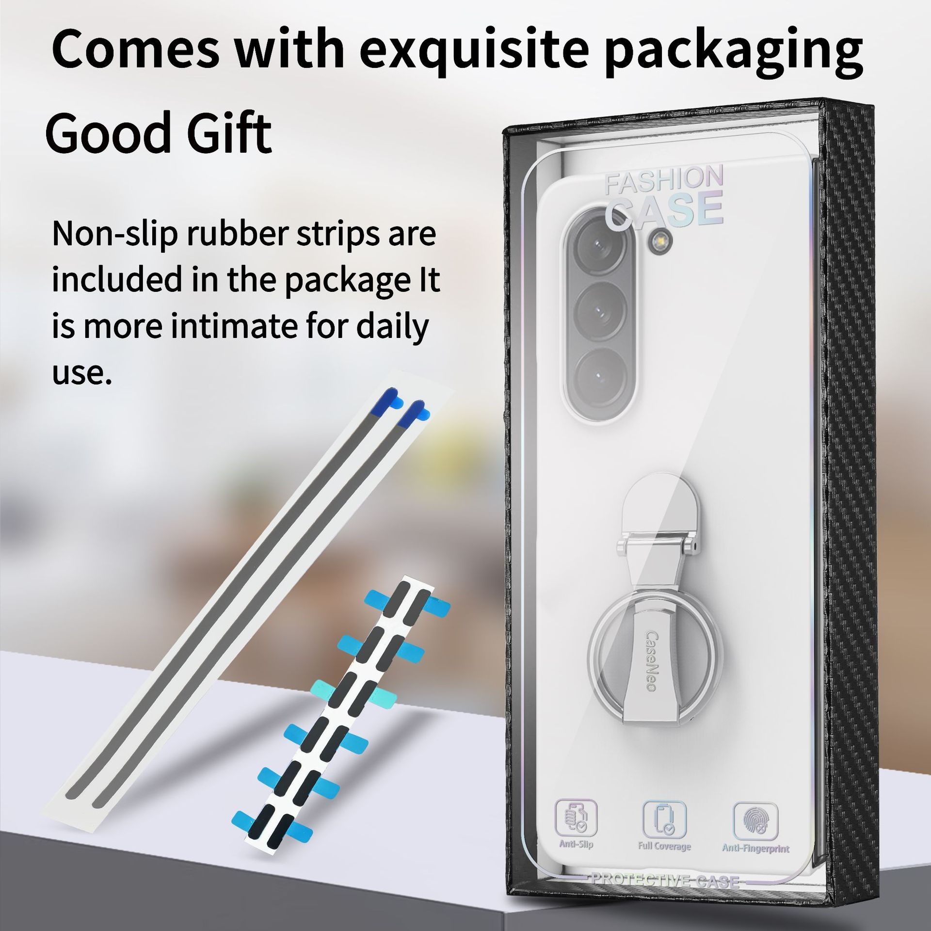 TechGlobe Compatible With Samsung ZFold7 And Screen Protector Integrated Phone Case Exquisite Boxed 360 Multi-Angle Rotating Stand_voghion.com