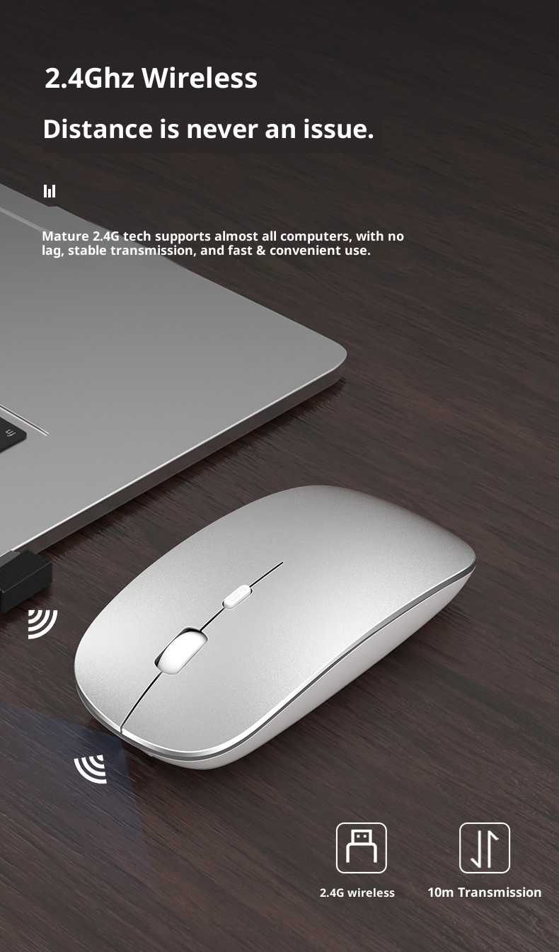 Techglobe Bluetooth adatto per iPad, tablet, Huawei, telefono cellulare, laptop, ufficio, mouse wireless silenzioso_voghion.com