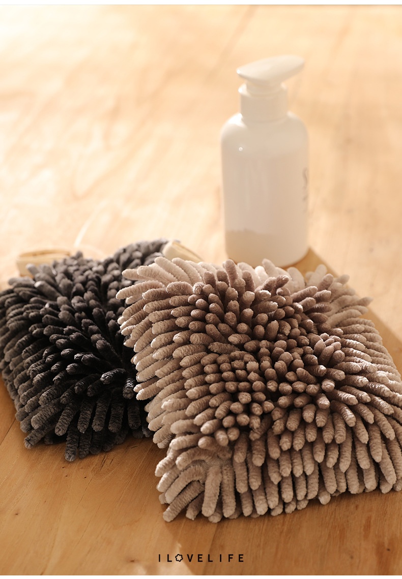 Lillian Chenille Kitchen Towel Hanging Cute Thick Cloth Bathroom Hand Ball Absorbent Quick-Dry_voghion.com