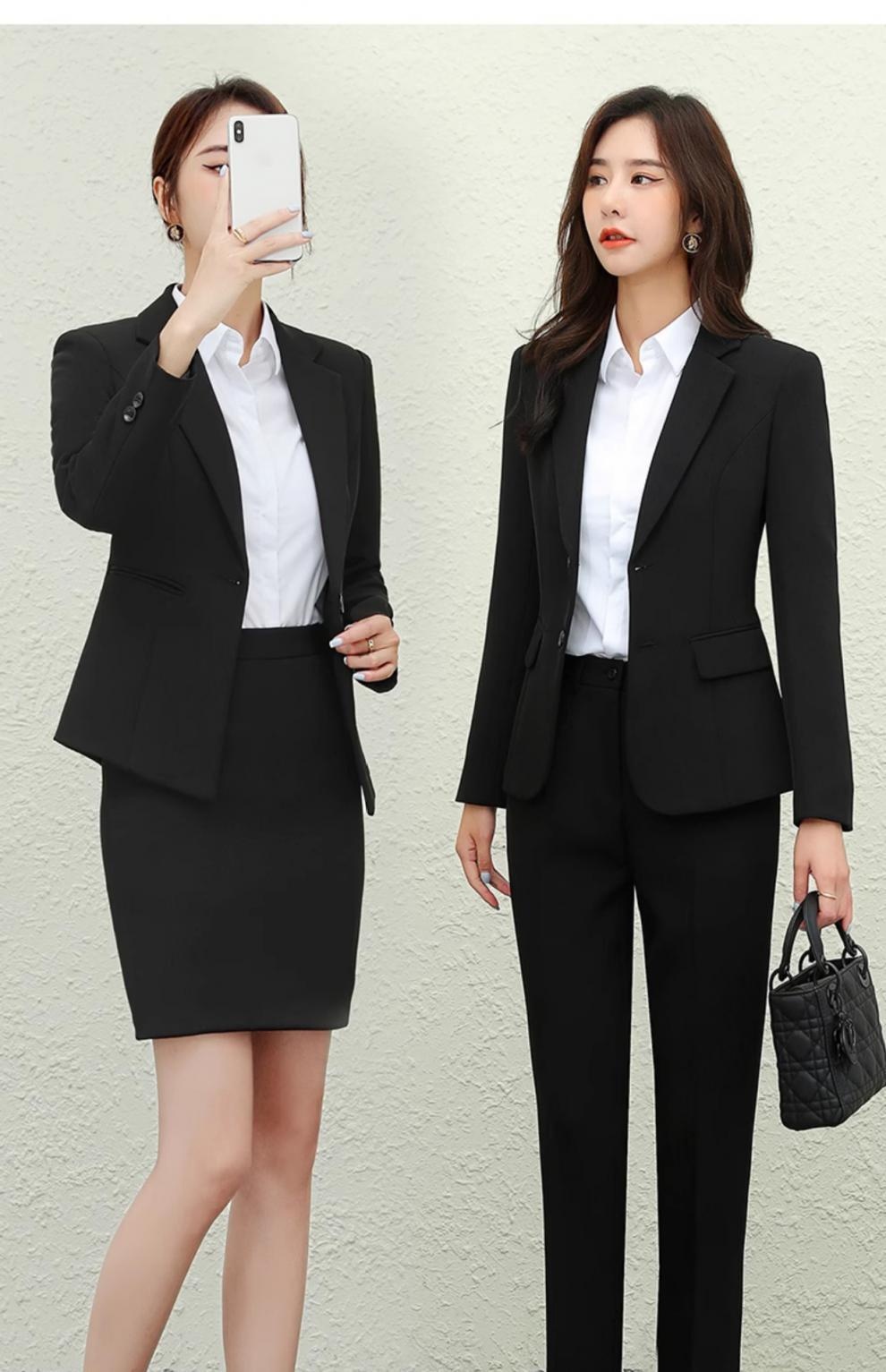 girl Girl Suit Women's Spring And Autumn Long Sleeve Black Slim Fit Formal We For College Students Professional Interview_voghion.com