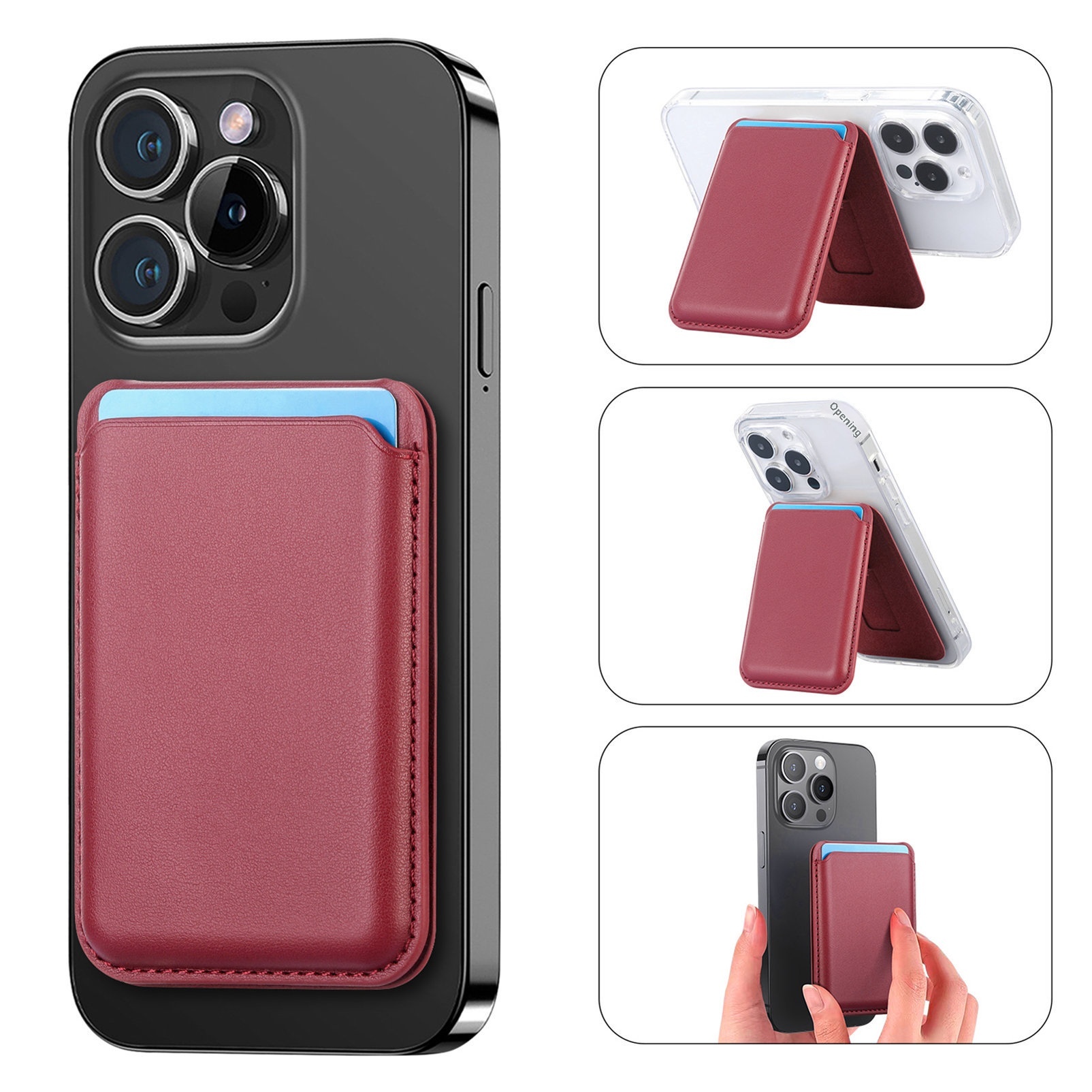 TechGlobe Modello personalizzato compatibile con iPhone 17 Pro Supporto magnetico resistente Porta carte di credito_voghion.com