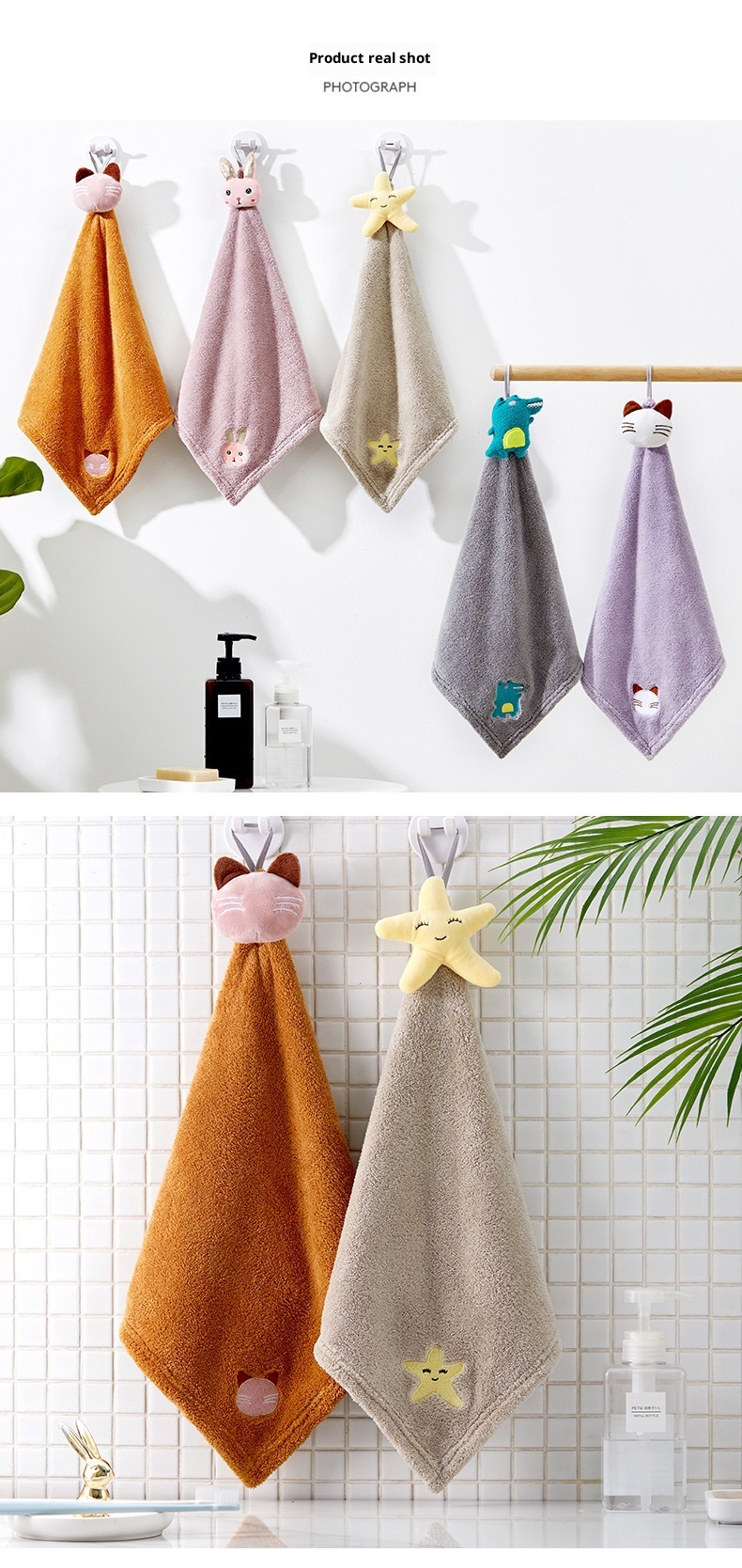 Lillian Sanli Hand Coral Fleece Hanging Kitchen And Bathroom Towel Absorbent Japanese Cartoon Cute Wholesale In Stock_voghion.com