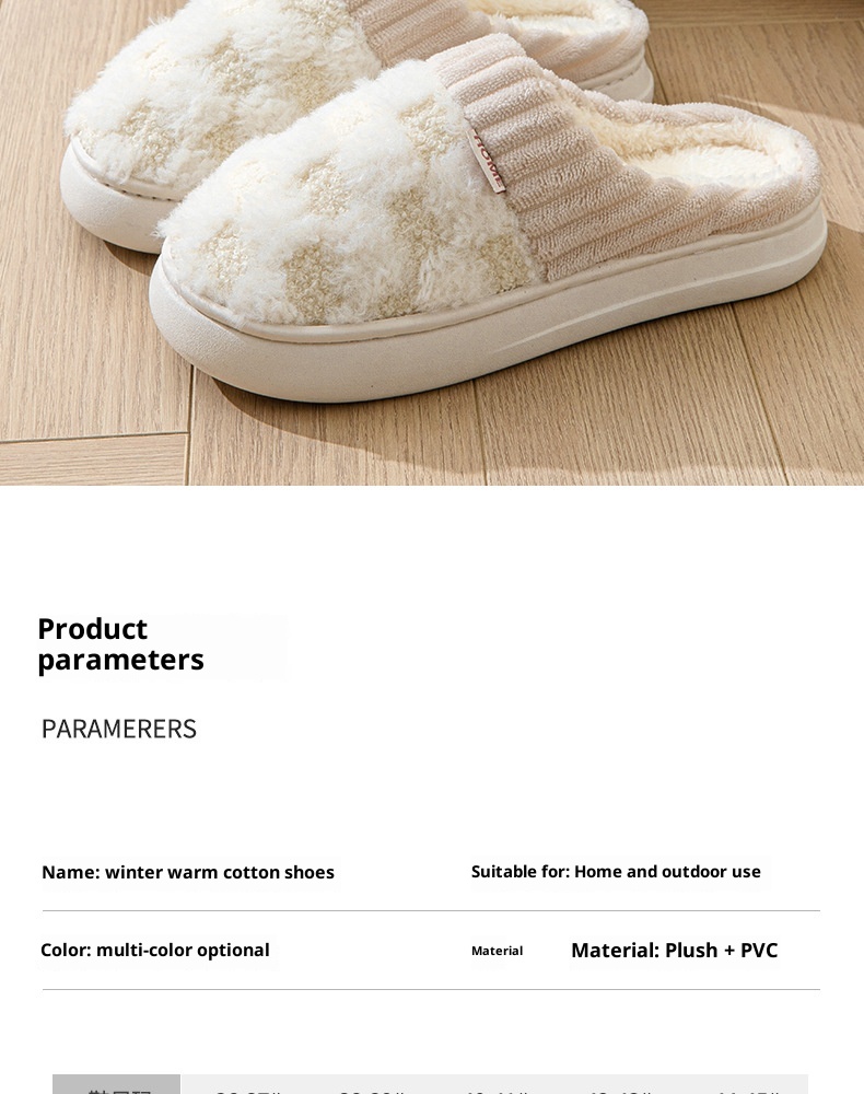 Zees Autumn Thick Sole Plush For Women Indoor Home Simple Warm Lightweight Maternity Winter Cotton Slippers_voghion.com