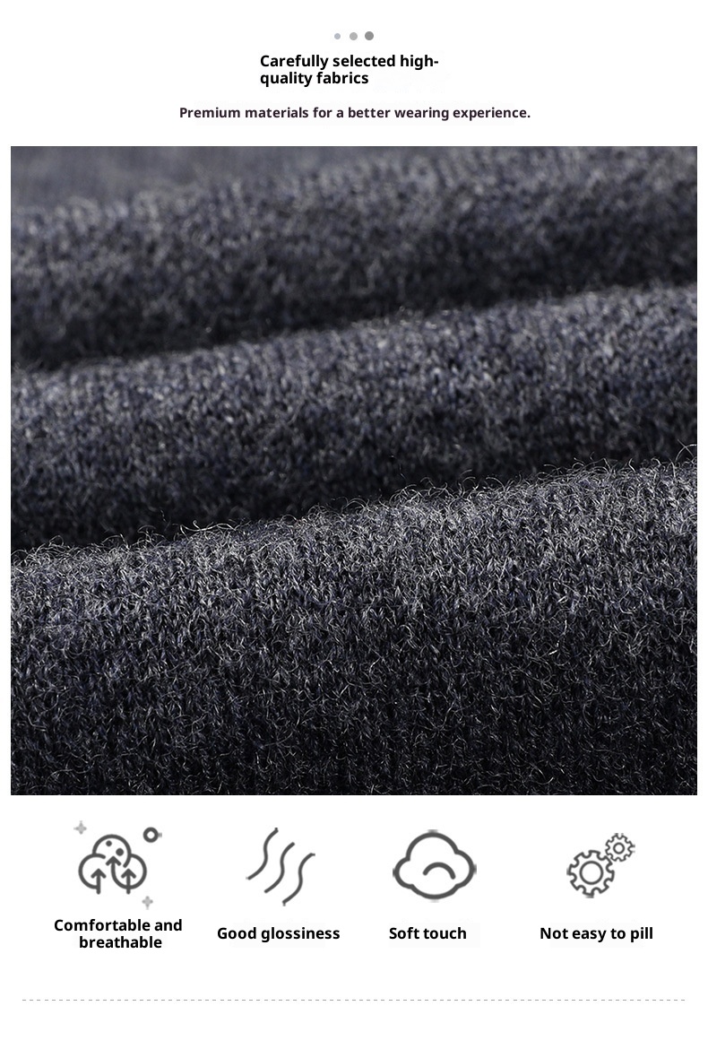 boy Boy Boy Boy Factory Store Men's Casual Knitted Cardigan Winter Middle-aged And Young Thickened Warm Base Layer 100% Pure Wool_voghion.com