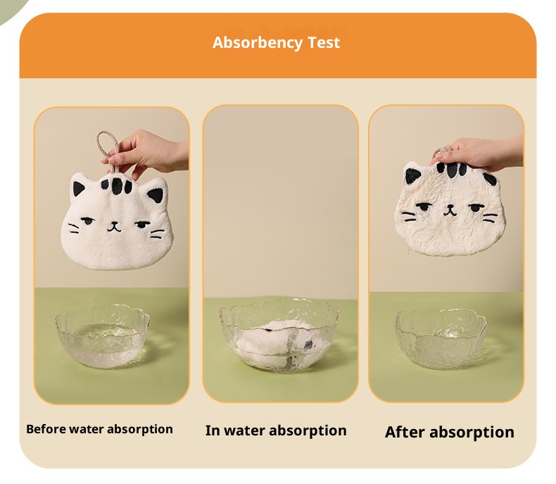 Asciugamano assorbente anti-pelucchi Lillian Cartoon, creativo, da cucina, da bagno, in pile di corallo_voghion.com