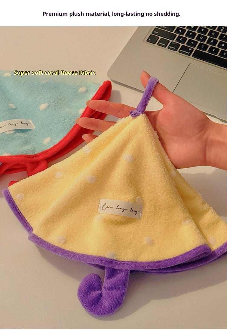 Mouchoir mignon Lillian pour salle de bain et cuisine, petit parapluie suspendu sans odeur, polaire corail super absorbante et épaisse_voghion.com