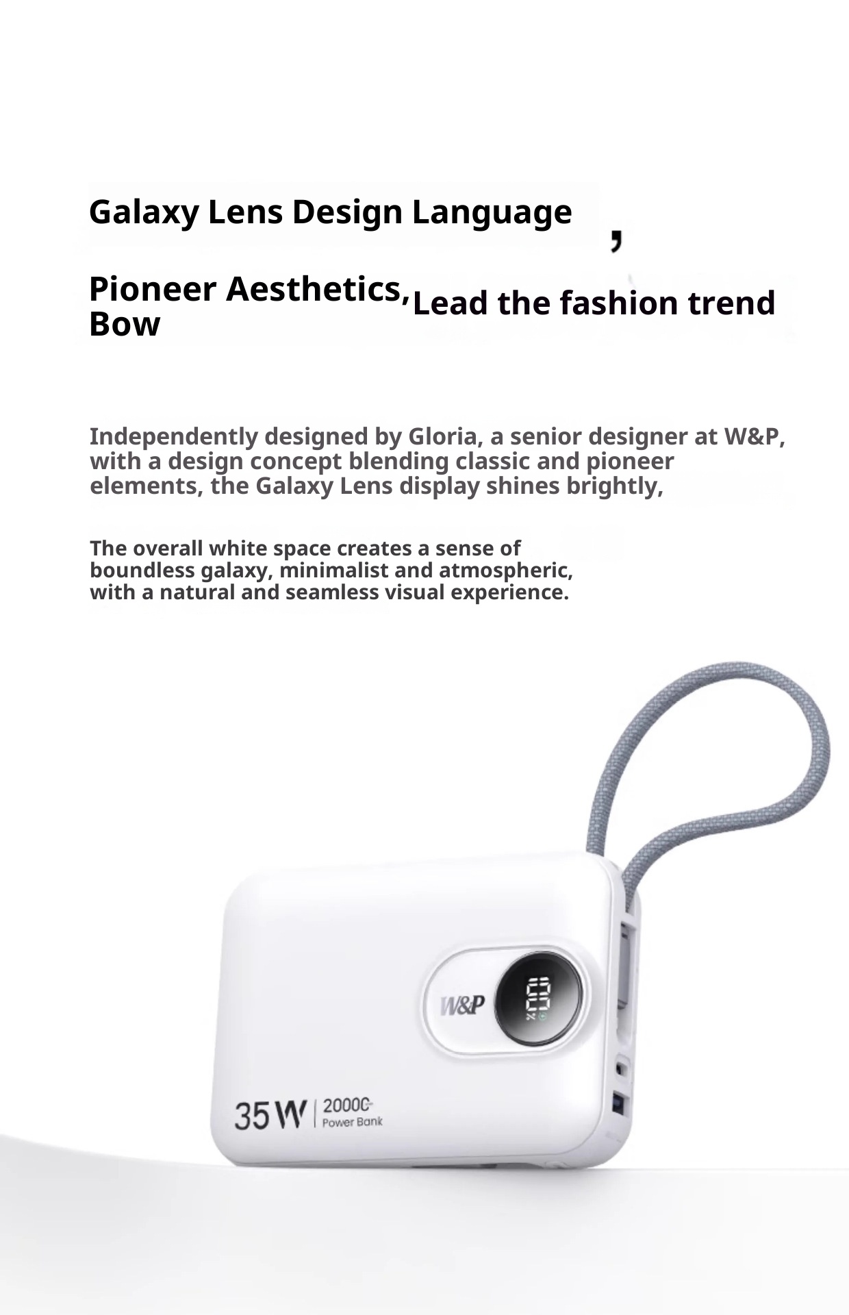 techglobe W&P Power Bank With Built-in Cable, Compact And Portable, Ultra-Thin, 2W MAh Large Capacity, 45W Fast Charging, Airplane_voghion.com