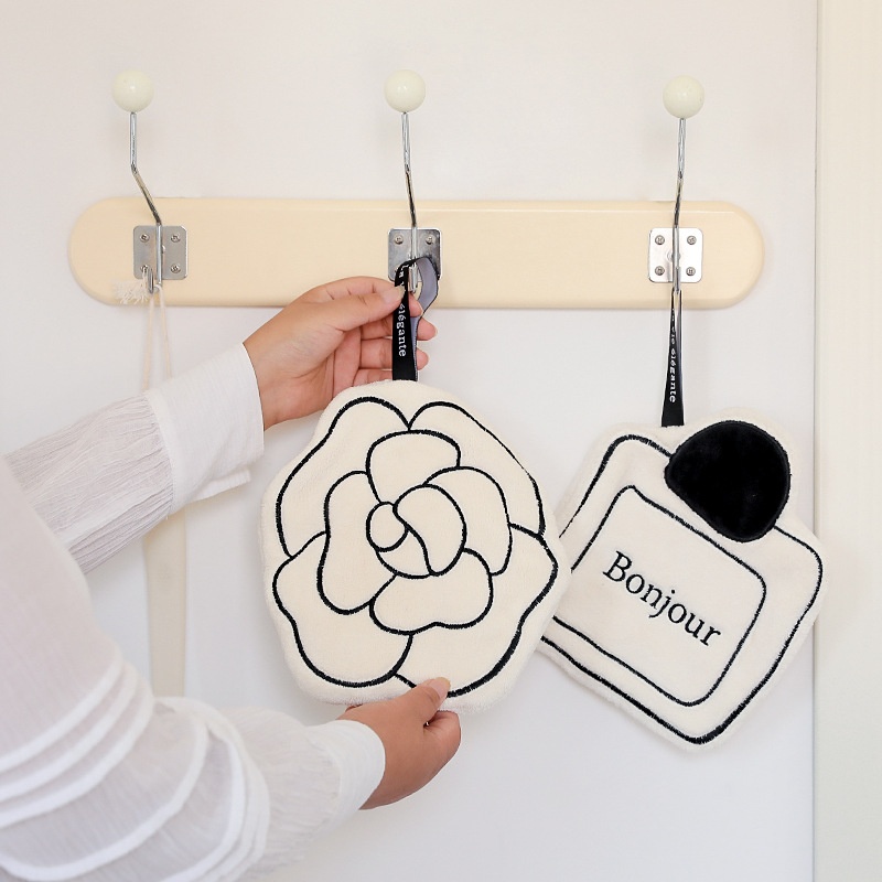 Lillian Original New Modern Simple Kitchen Bathroom White Absorbent Easy-to-Clean Soft Hangable Household Hand Towel_voghion.com