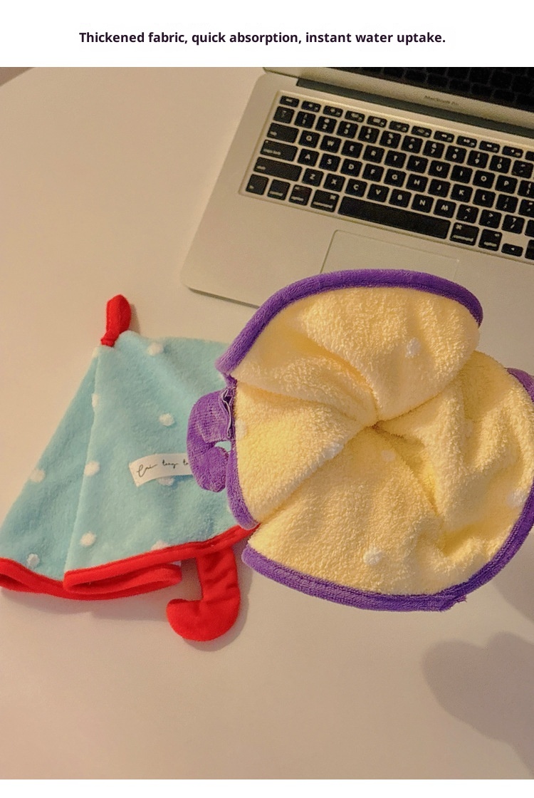 Mouchoir mignon Lillian pour salle de bain et cuisine, petit parapluie suspendu sans odeur, polaire corail super absorbante et épaisse_voghion.com