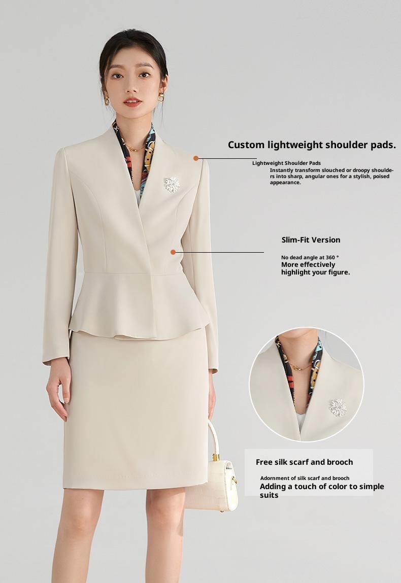 Mädchen-Kostümset für Damen, professionelle Frühlings- und Herbstkleidung, elegantes Rockset im Göttinnenstil, ideal für den Empfangsbereich eines Schönheitssalons_voghion.com