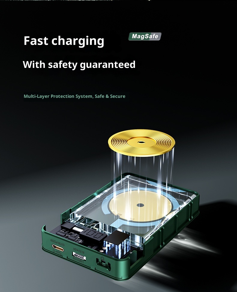 TechGlobe 22.5W Bank 20000mAh 10000 Mobile Power Fast Charging Digital Display Portable Wireless_voghion.com