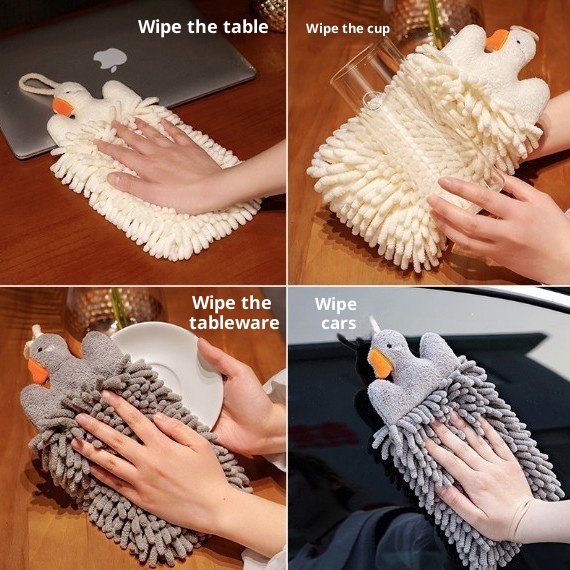 Pañuelo de chenilla grueso y adorable para niños, ideal para cocina y baño. Diseño con dibujos animados. Estilo colgante._voghion.com