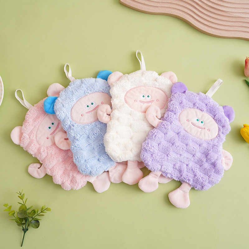 Lillian Wholesale Niedliches kleines Schaf Küchen-Hänge-Verdicktes saugfähiges quadratisches Kinder-Handtuch, klein, weich_voghion.com